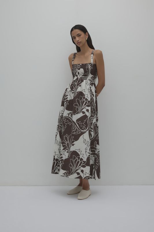 Nude Lucy - Isadora Maxi Dress Brown/White