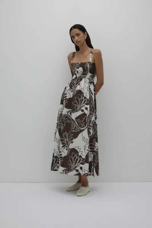 Nude Lucy - Isadora Maxi Dress Brown/White