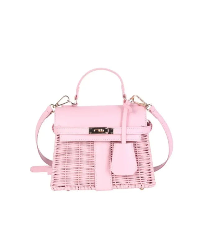 Lisi Lerch - Celine Wicker Handbag Light Pink