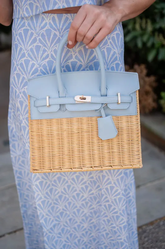 Lisi Lerch - Margo Wicker Handbag Light Blue