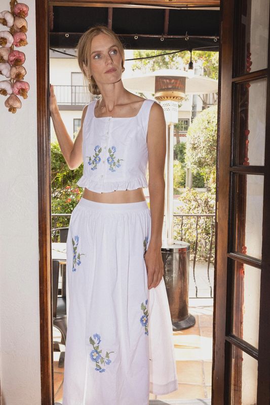 The Shirt - Lana Shirt White Blue Floral