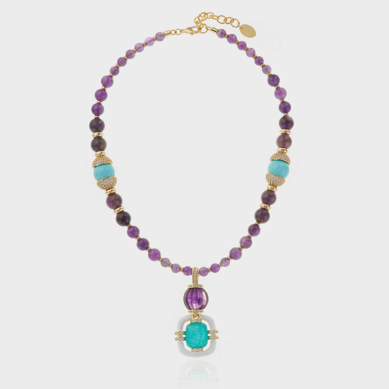 Cristina Sabatini - Malfatti Necklace with Amethyst & Turquoise Cristina Sabatini - Malfatti Necklace with Amethyst & Turquoise