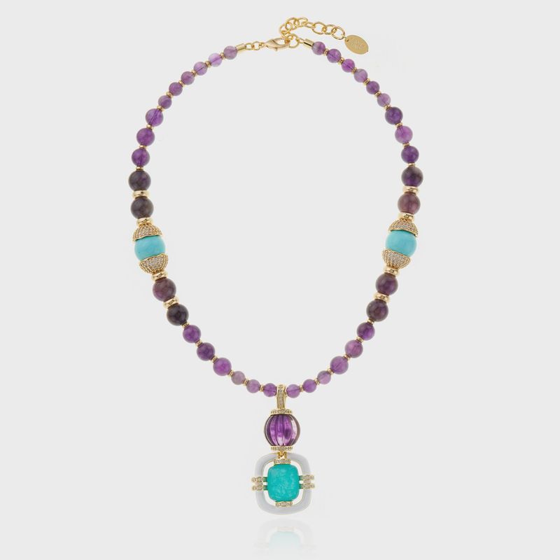 Cristina Sabatini - Malfatti Necklace with Amethyst & Turquoise