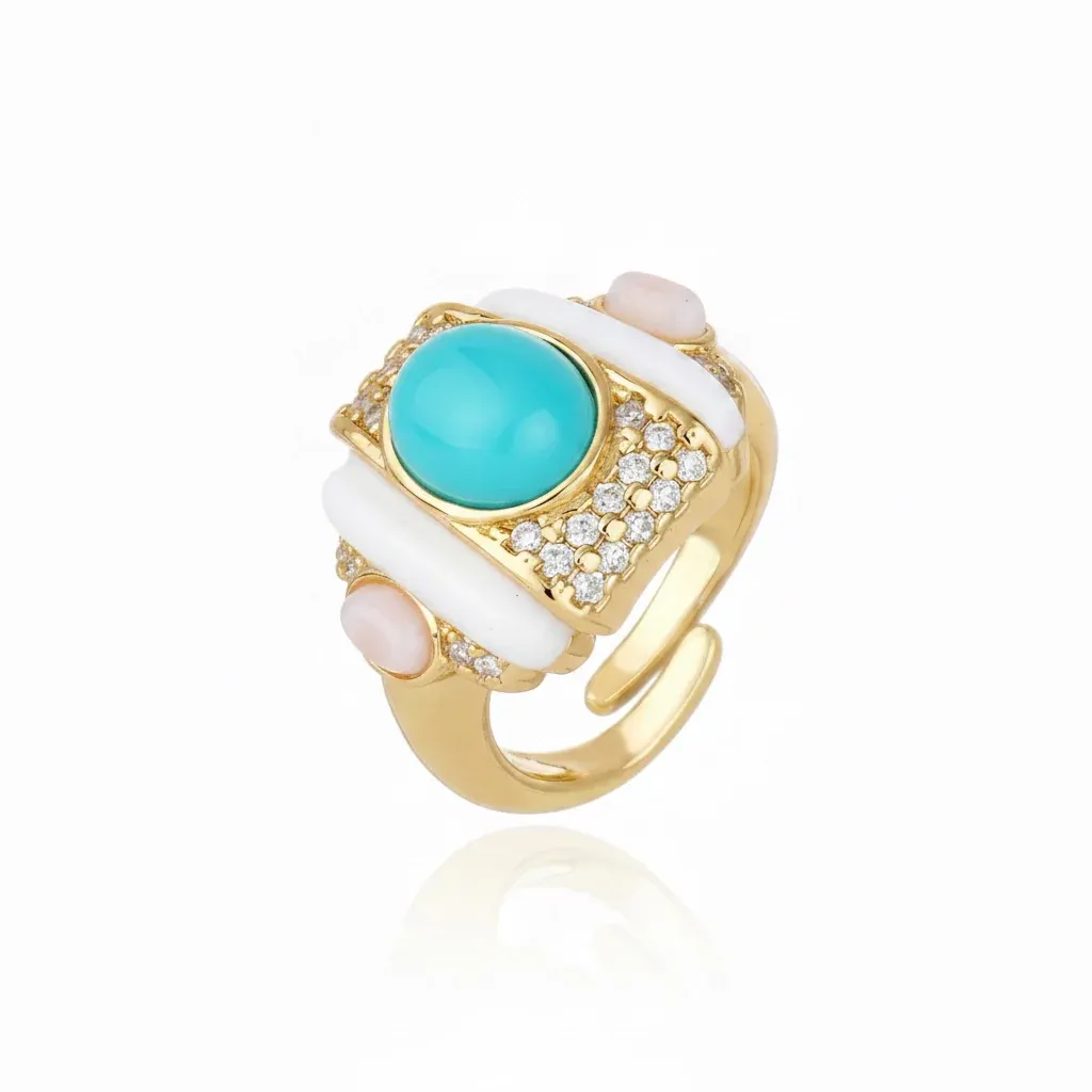 Cristina Sabatini - Djanira Ring Gold &amp; Turquoise