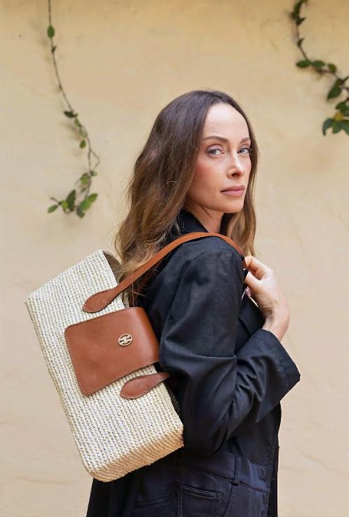 Maki Palmata - Nathy Straw & Leather Bag