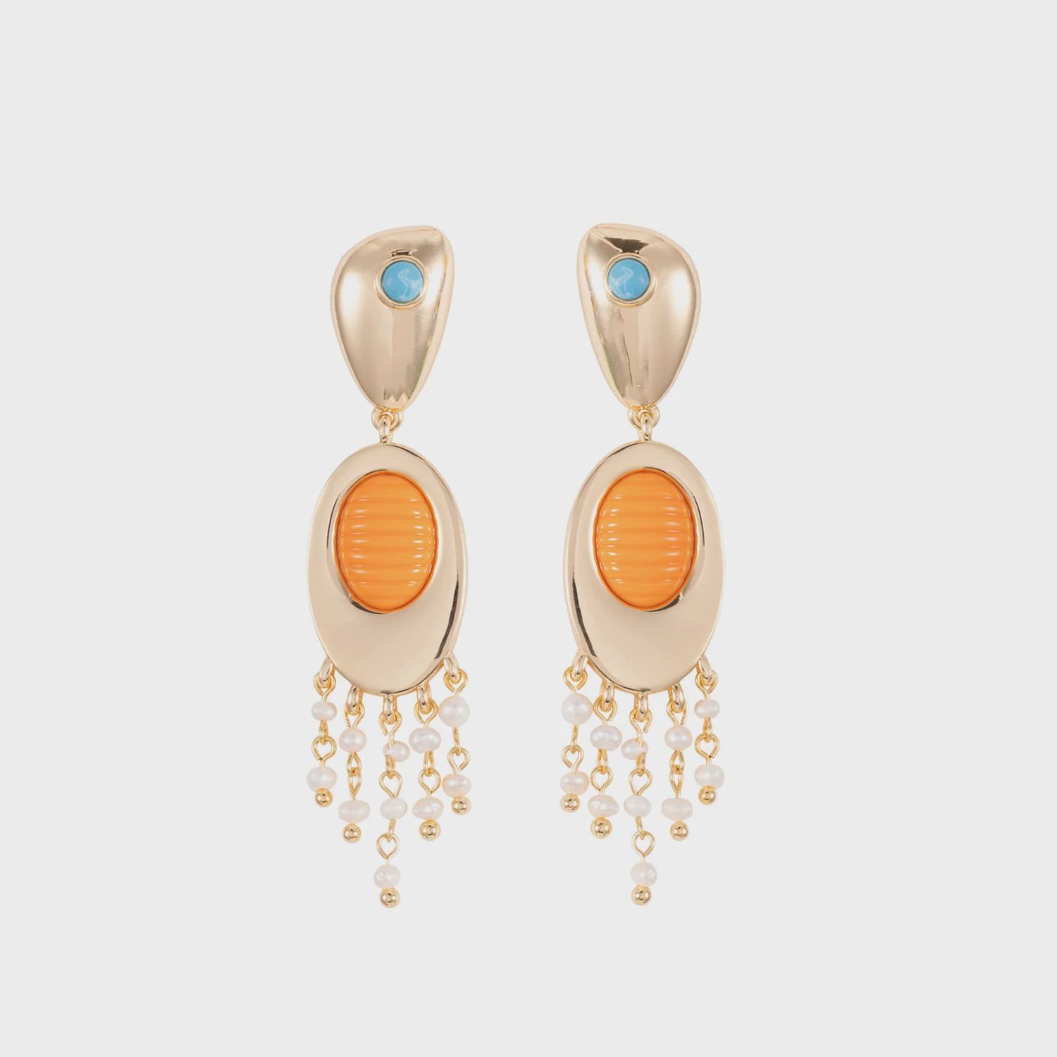 Mignonne Gavigan - Alondra Earrings Orange Gold Multi