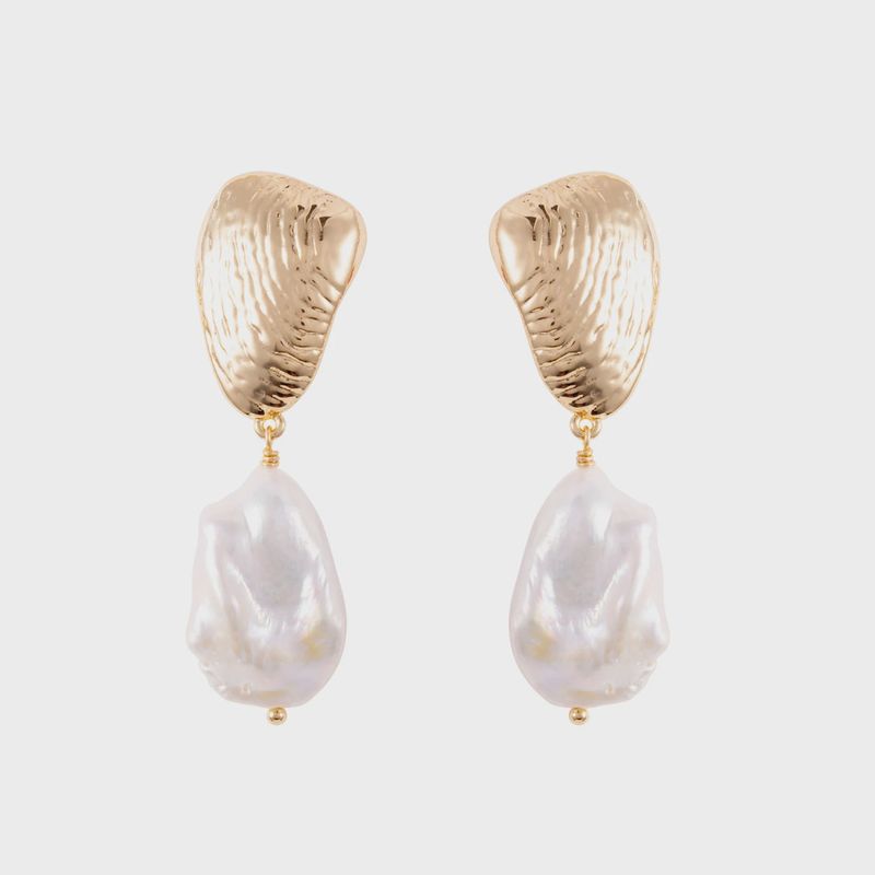 Mignonne Gavigan - Gloria Drop Earrings Pearl Gold