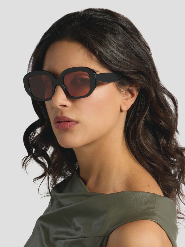 Alan Hammond - Beau Women's Sunglasses Black/Amber Brown