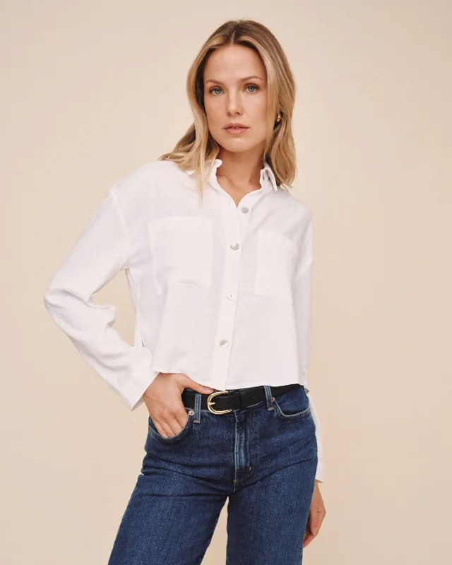 Bella Dahl - Cropped Button Down White