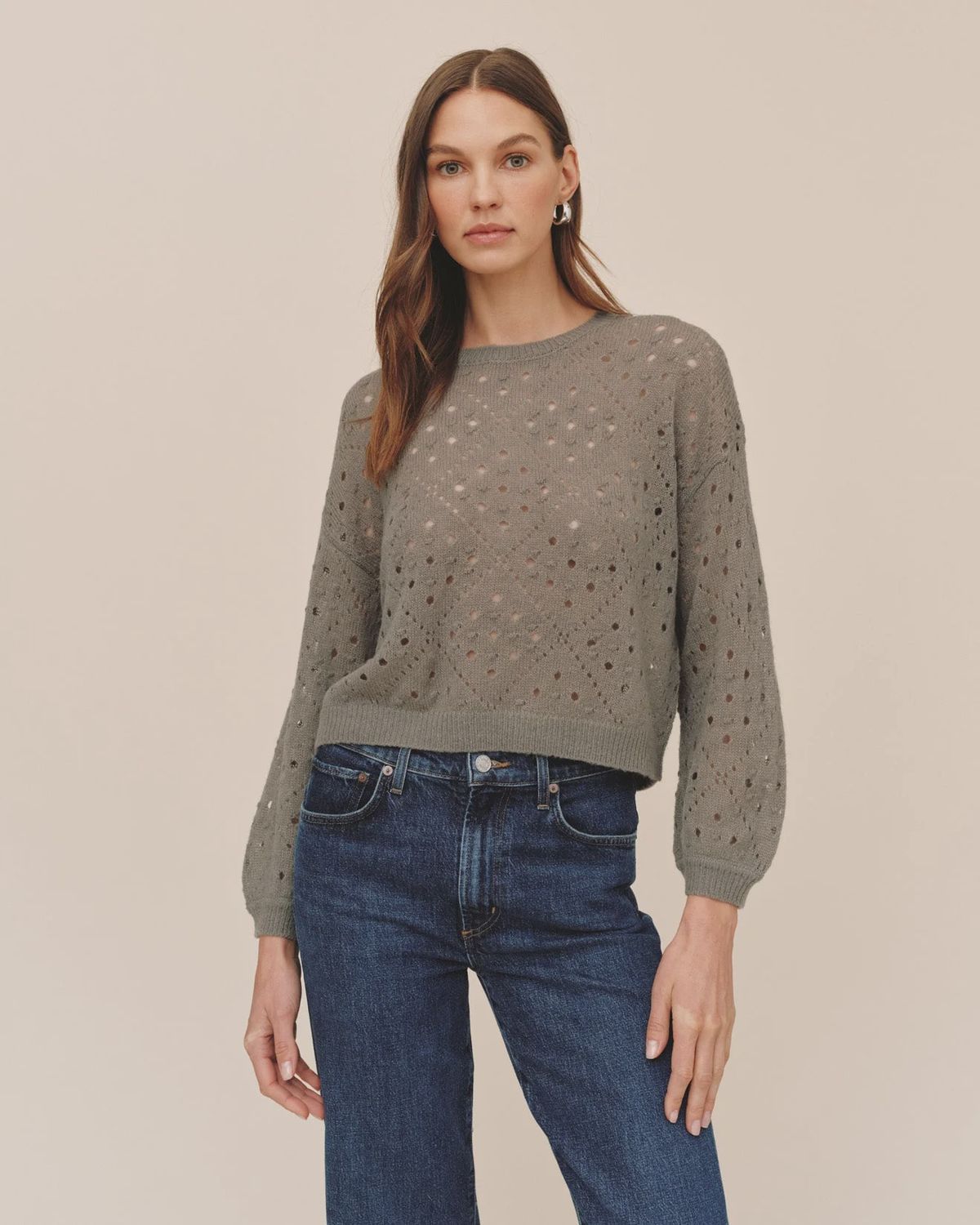 Bella Dahl - Balloon Sleeve Sweater Shadow Moss