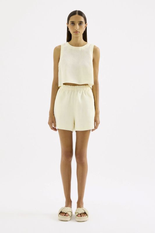 Nude Lucy - Sian Linen Top Chamomile