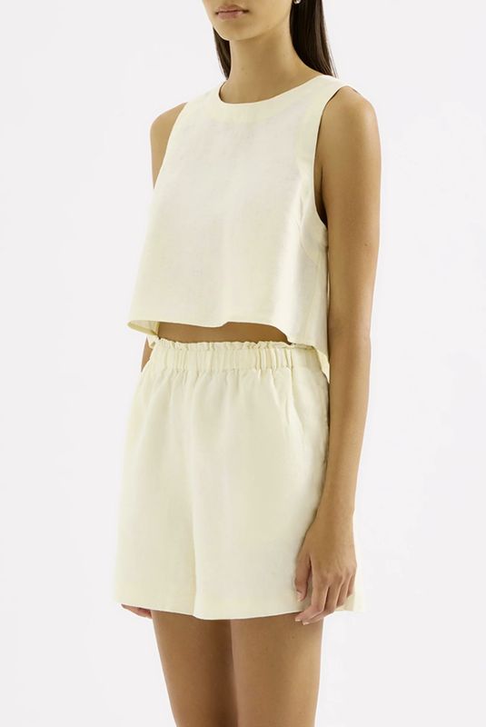 Nude Lucy - Sian Linen Top Chamomile