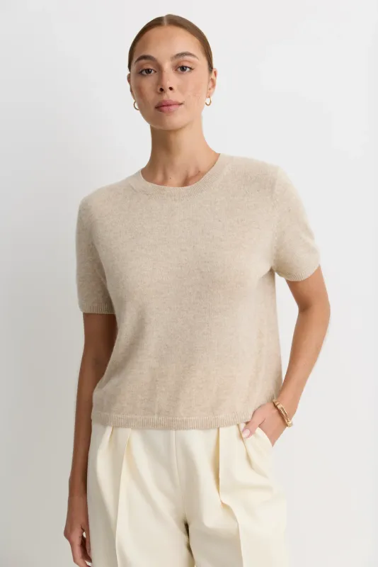 One Grey Day - Kadri Cashmere Tee Oatmeal