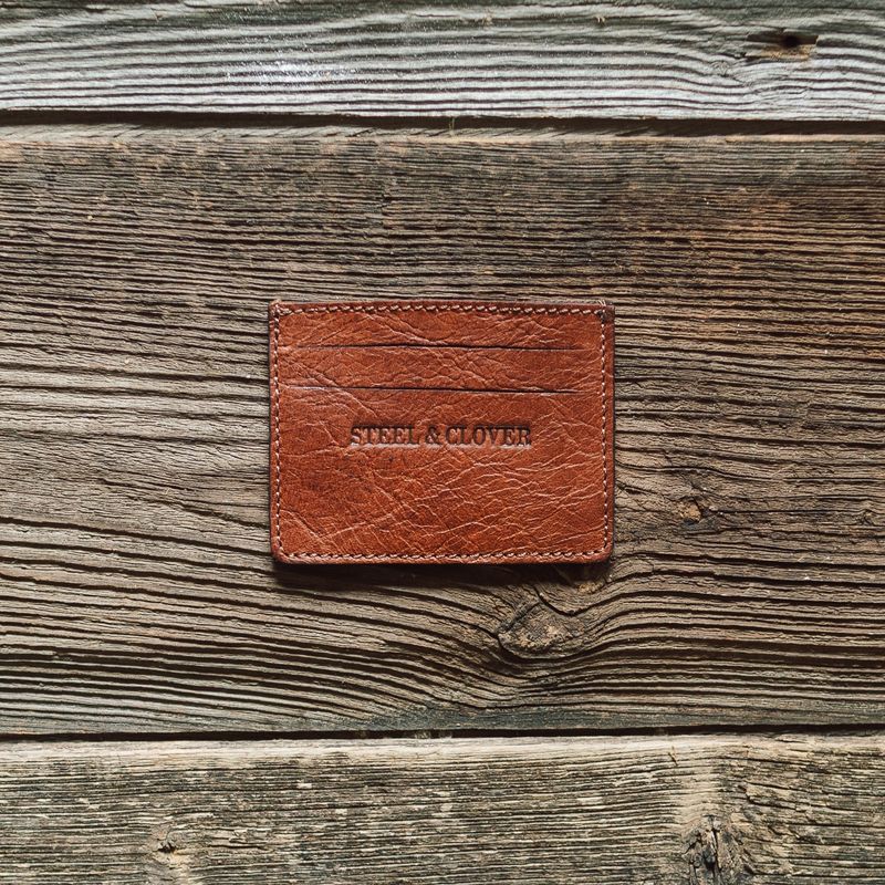 Steel & Clover - Flying Shot Leather Card Wallet Whiskey