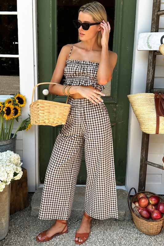 Emerson Fry - Pull On Pocket Pant Cocoa Gingham