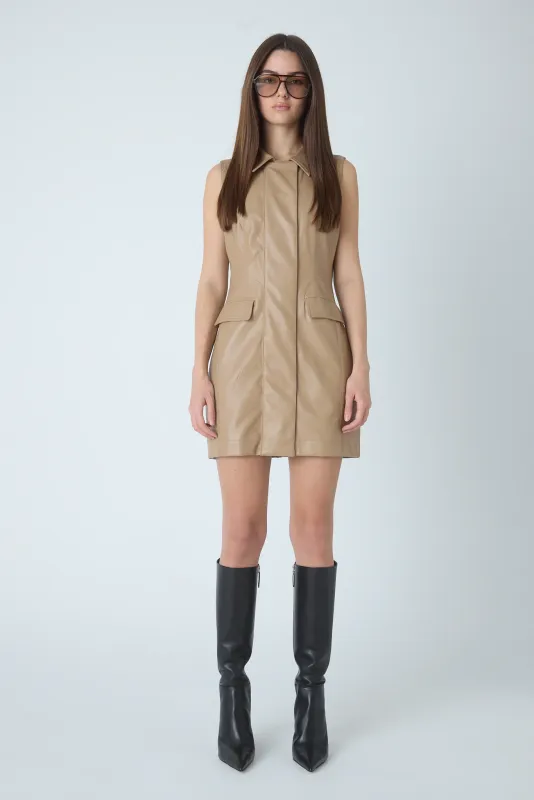 JS71 - Shania Faux Leather Dress