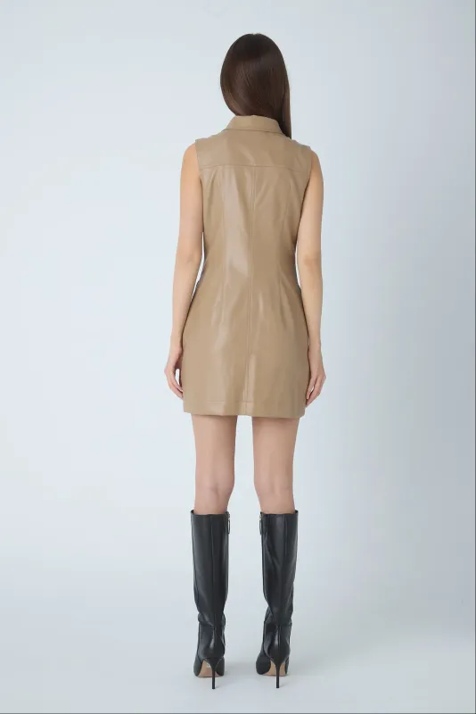 JS71 - Shania Faux Leather Dress