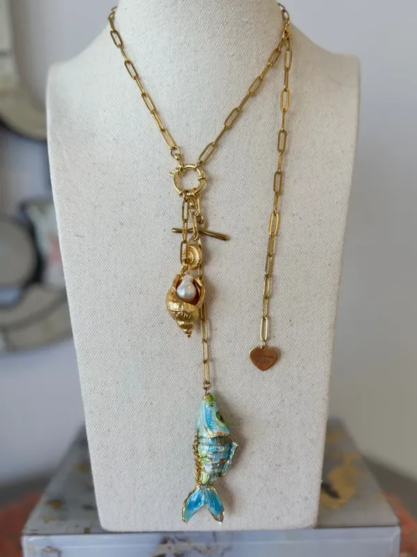 Valentine Rouge - Turquoise Koi Fish Necklace