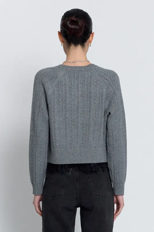 Scarlet Lace Crew Neck Cardigan