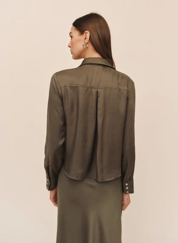 Utility Crop Button Down Shirt