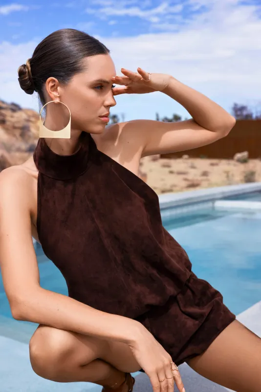 Bondi Suede Leather Halter Top