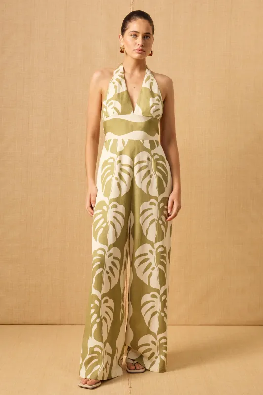 MON RENN - Midsummer Palm Jumpsuit