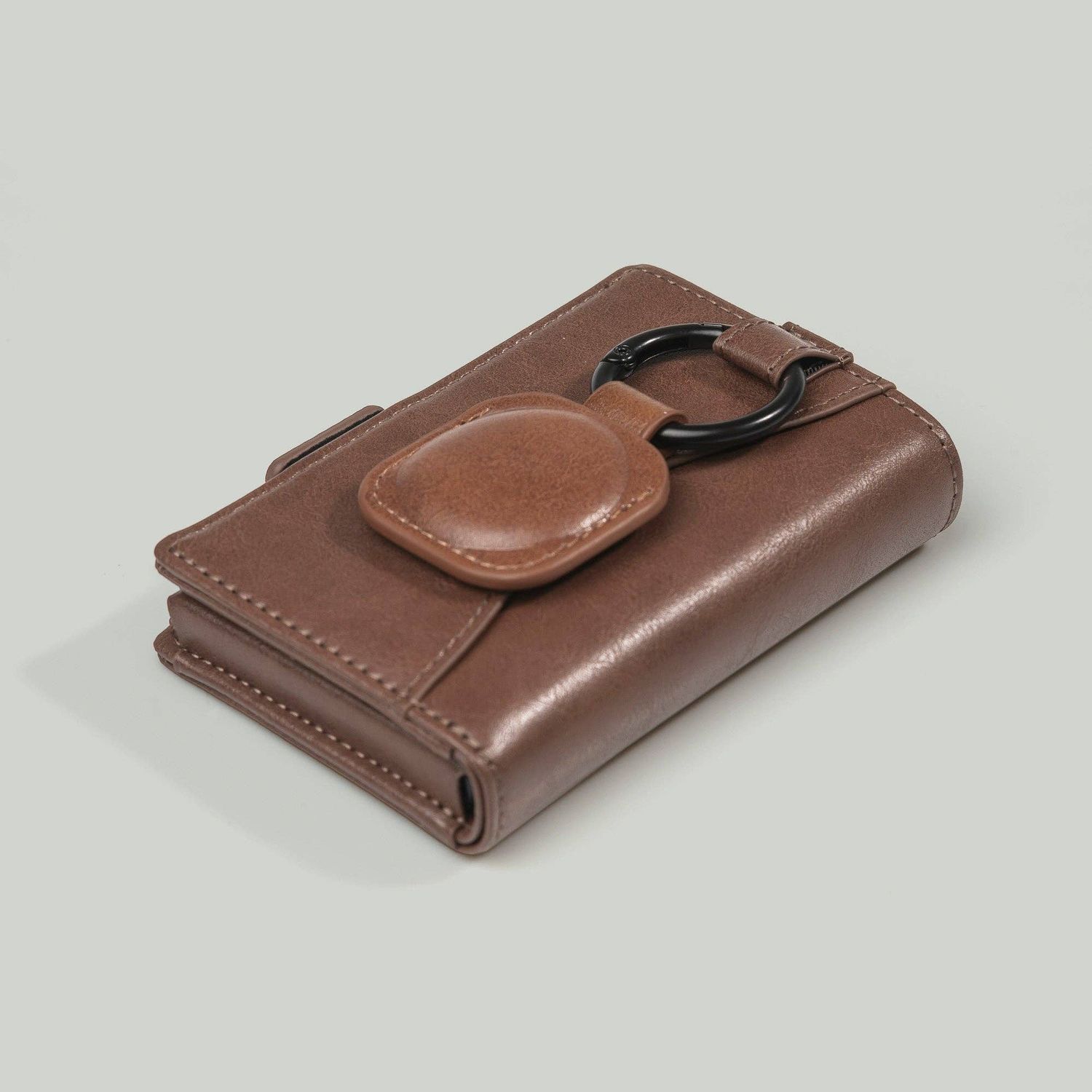 Laez - Brown Pop-Up Wallet with magnetic close and Airtag holder