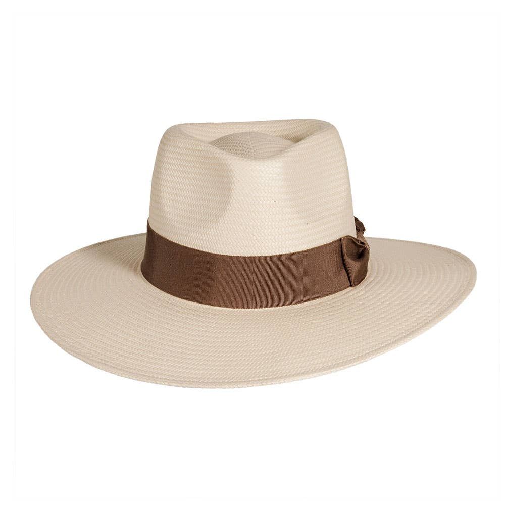 Straw Outback Wide Brim Sun Hat - Style Lennox, Color: Ivory, Size: L/X