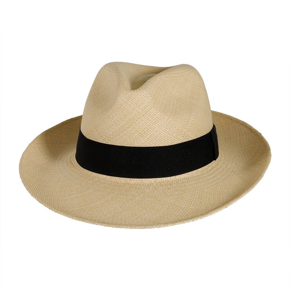 Genuine Panama Fedora Hat - Style Caracas, Color: Natural, Size: MD