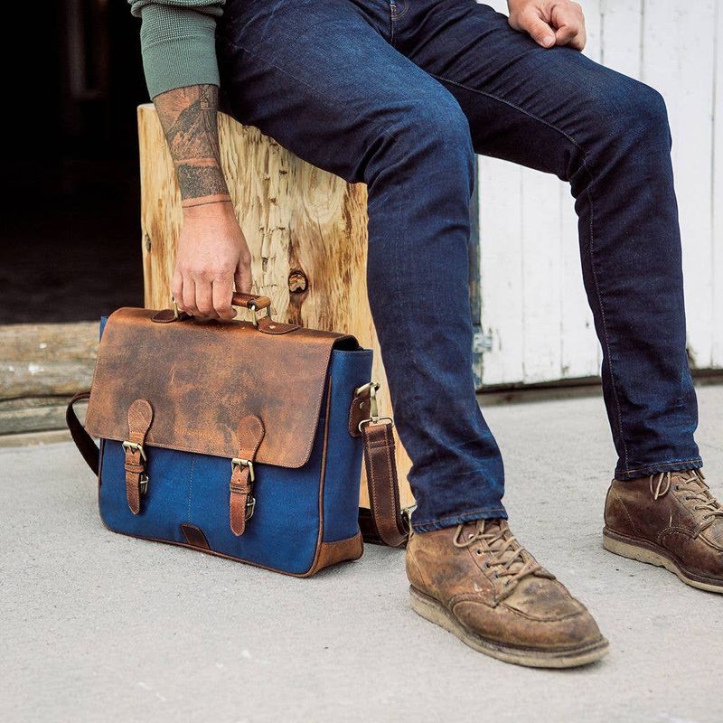 Demmit Canvas & Leather Messenger Bag