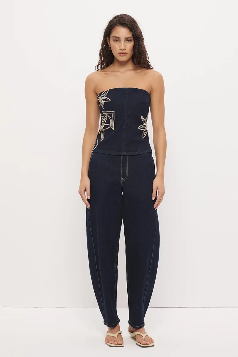 MON RENN - Cora Denim Barrel Leg Jean
