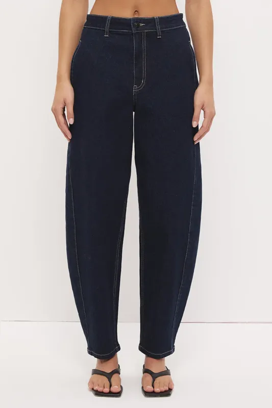 MON RENN - Cora Denim Barrel Leg Jean