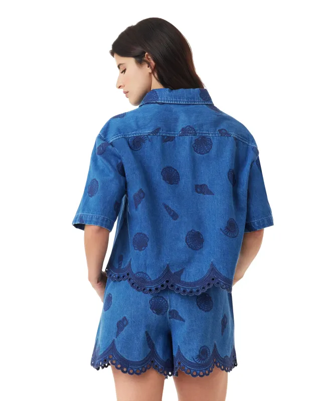Habitual - Cropped Short Sleeve Shirt Seashells