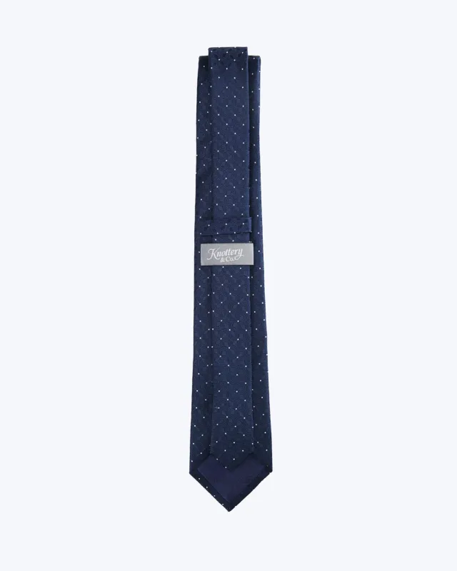 Knottery &amp; Co. - Seigaiha Silk Jacquard Tie Blue