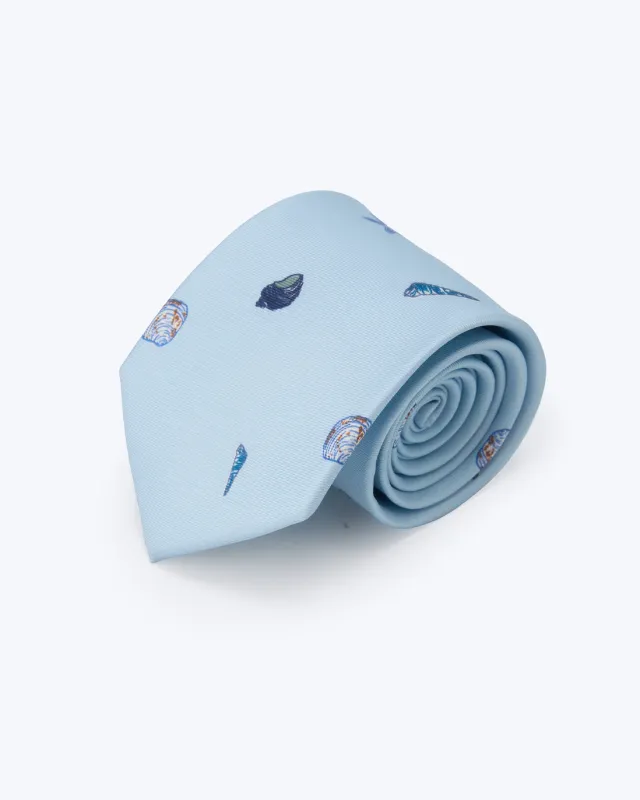 Knottery &amp; Co. - Sea Garden Printed Silk Tie Ocean Blue