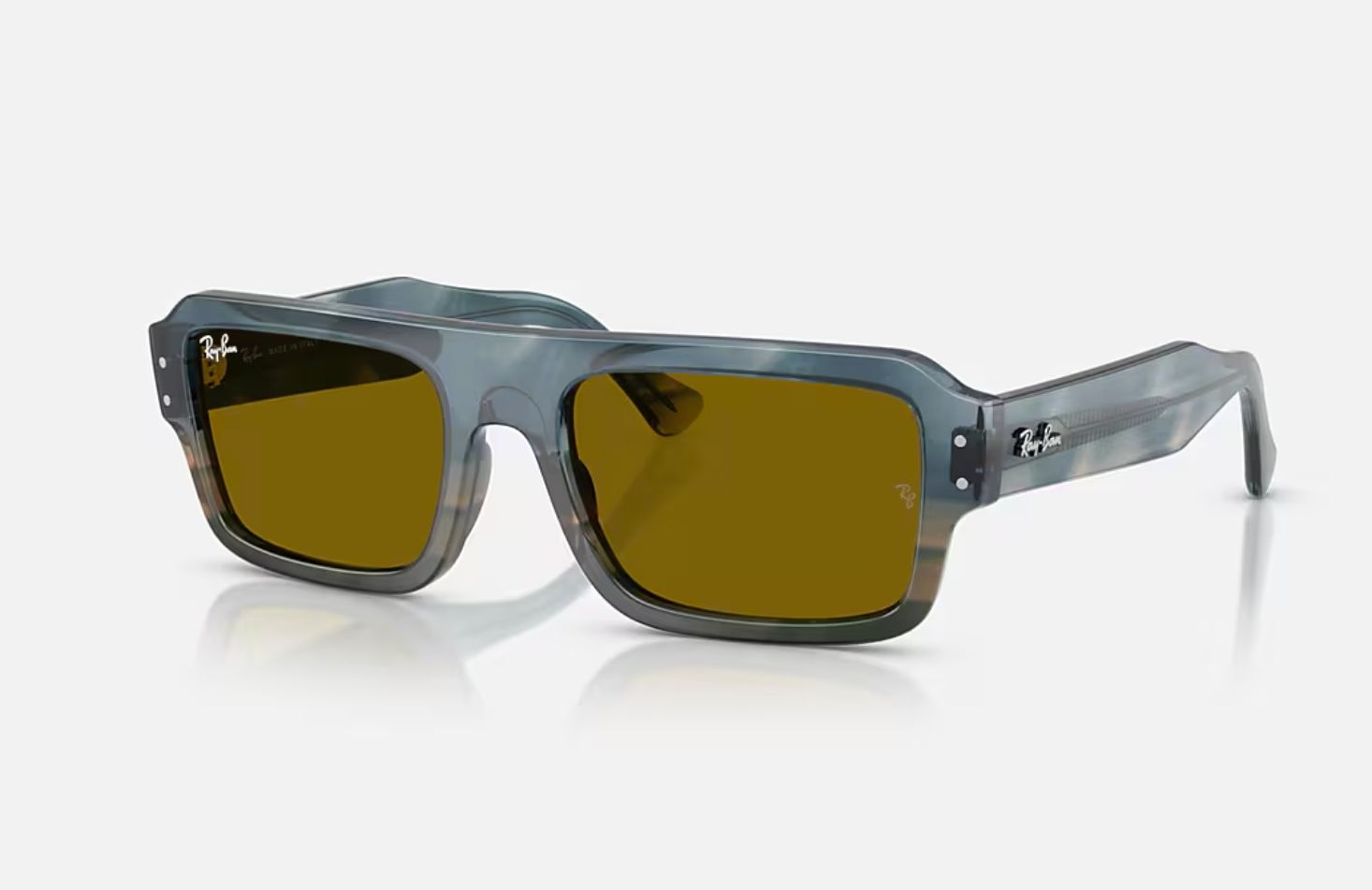 Ray-Ban - Flacko Sunglasses, Color: Polished Havana Blue/Brown