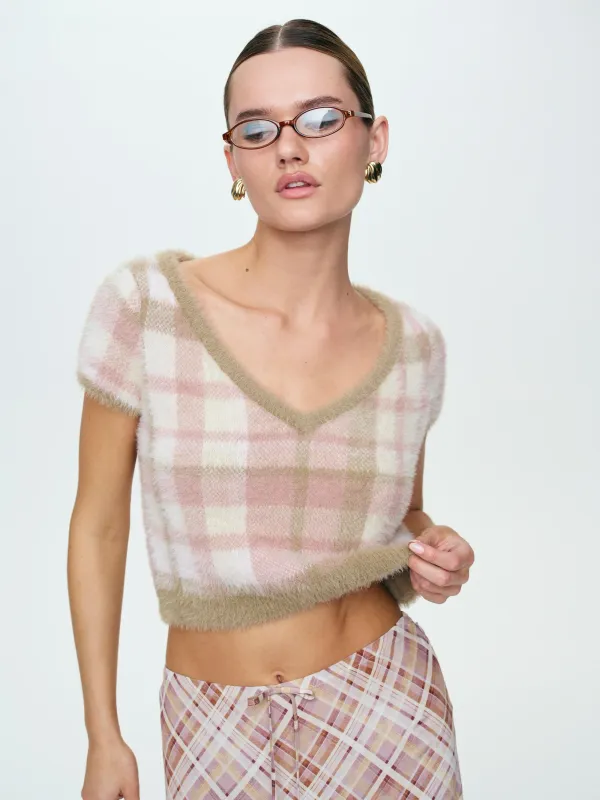 Poet Plaid Knit Top