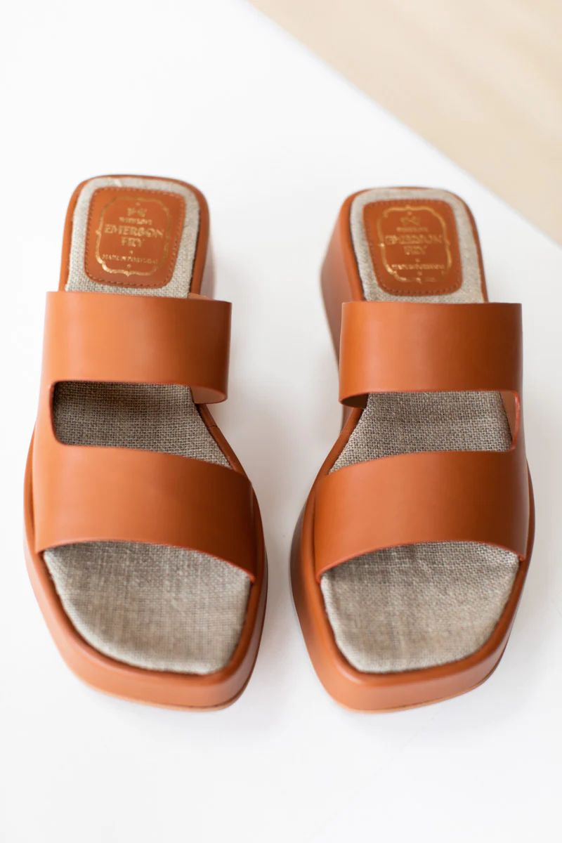 Platform Leather Slide