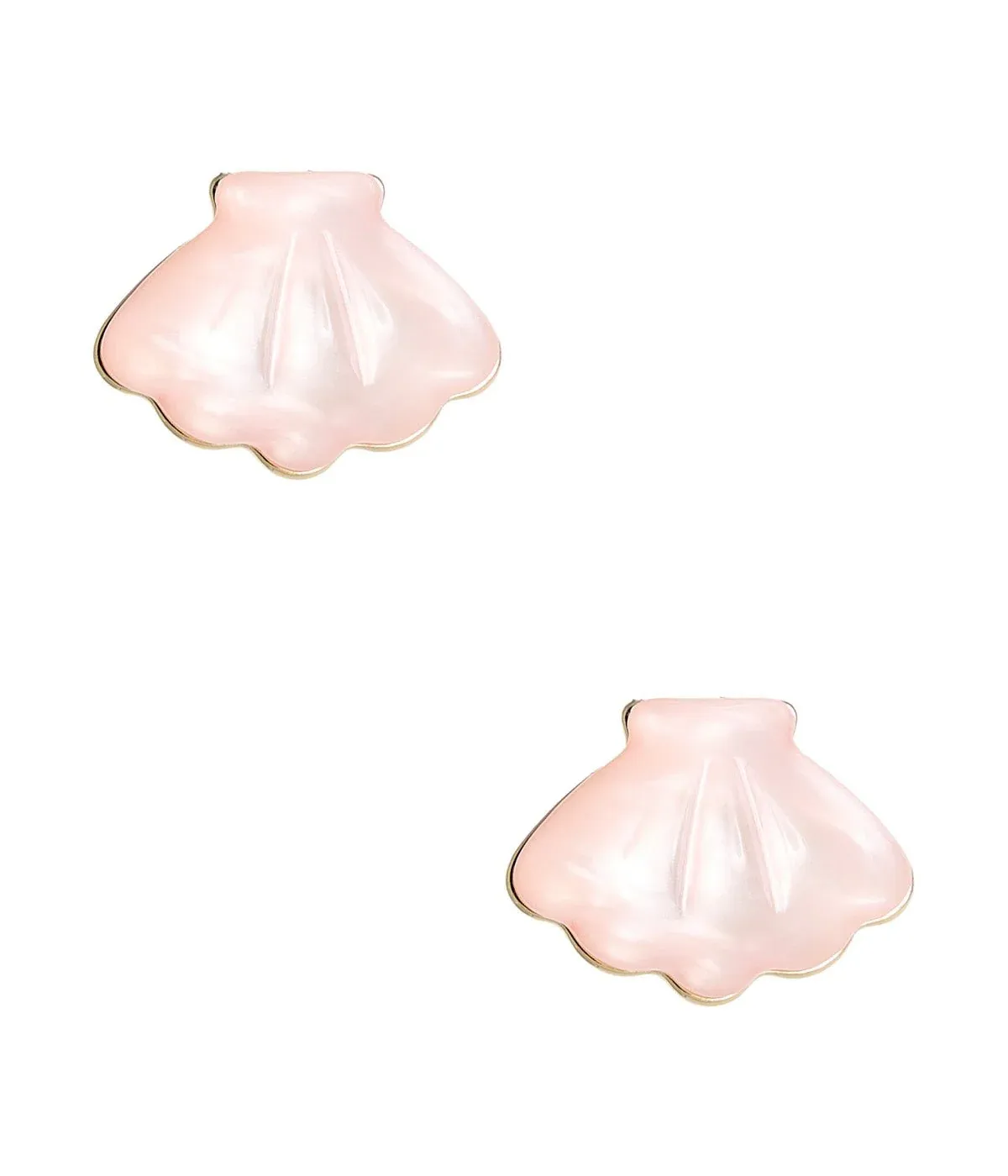 Acrylic Shell Stud Earrings, Color: Pink