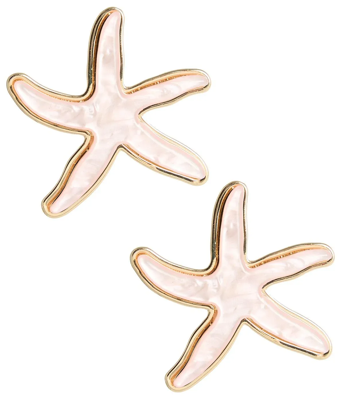 Acrylic Starfish Earrings, Colour: Pink
