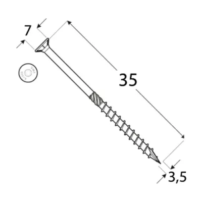 Carpentry wood screws 3.5 x 35 mm TORX 200 pcs