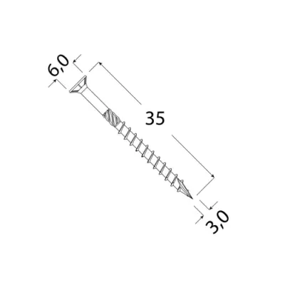 Carpentry wood screws 3 x 35 mm TORX 500 pcs
