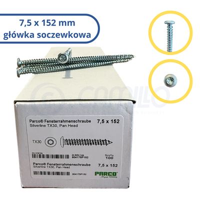 Parco Frame Screw 7.5×152 mm Pan Head, 100 pcs