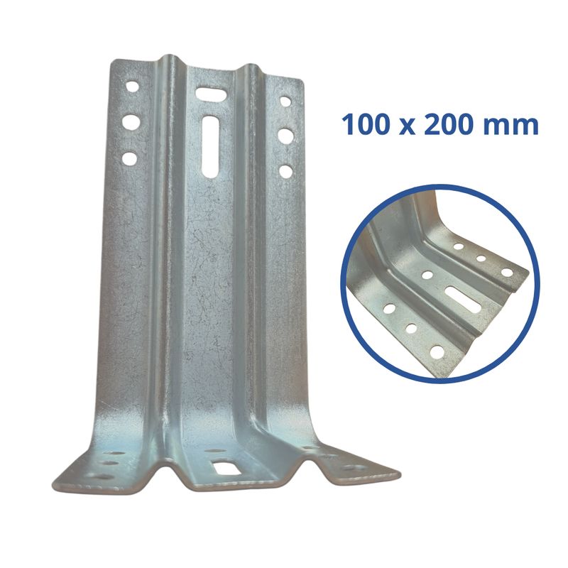 Montážní úhelník SILISTO 100×200 mm, pozinkovaný, plech 2 mm