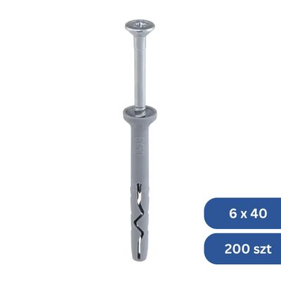 Rychlomontážní hmoždinky SM-06040 6×40 mm – 200 ks | Klimas Wkręt-met