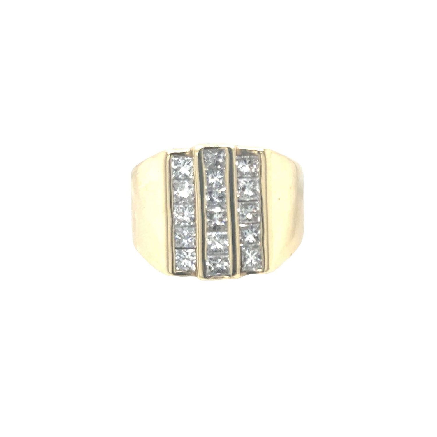 Mens Geometric Diamond Ring