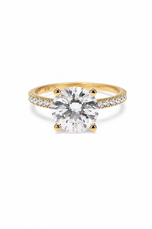 Round Cut Engagement Pave Ring Round Cut Engagement Pave Ring