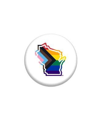 Wisconsin Progress Pride Flag Button