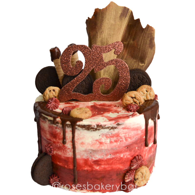 Torta Drip con Chocolate y galletas