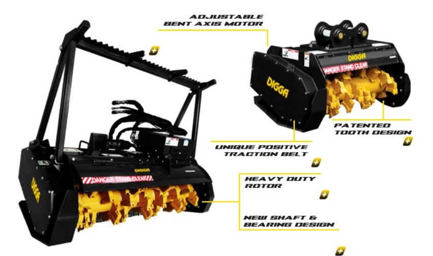 Digga Magnum Mulcher | Suit High Flow Skid Steers & 10–20 Ton Excavators | Price on Application